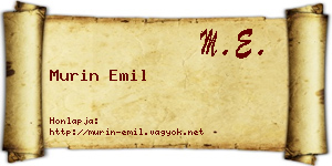 Murin Emil névjegykártya